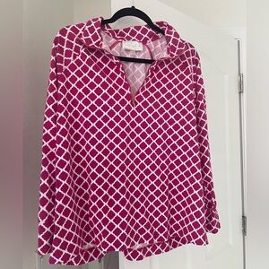 Pappagallo Geometric 1/4 zip Women's Top